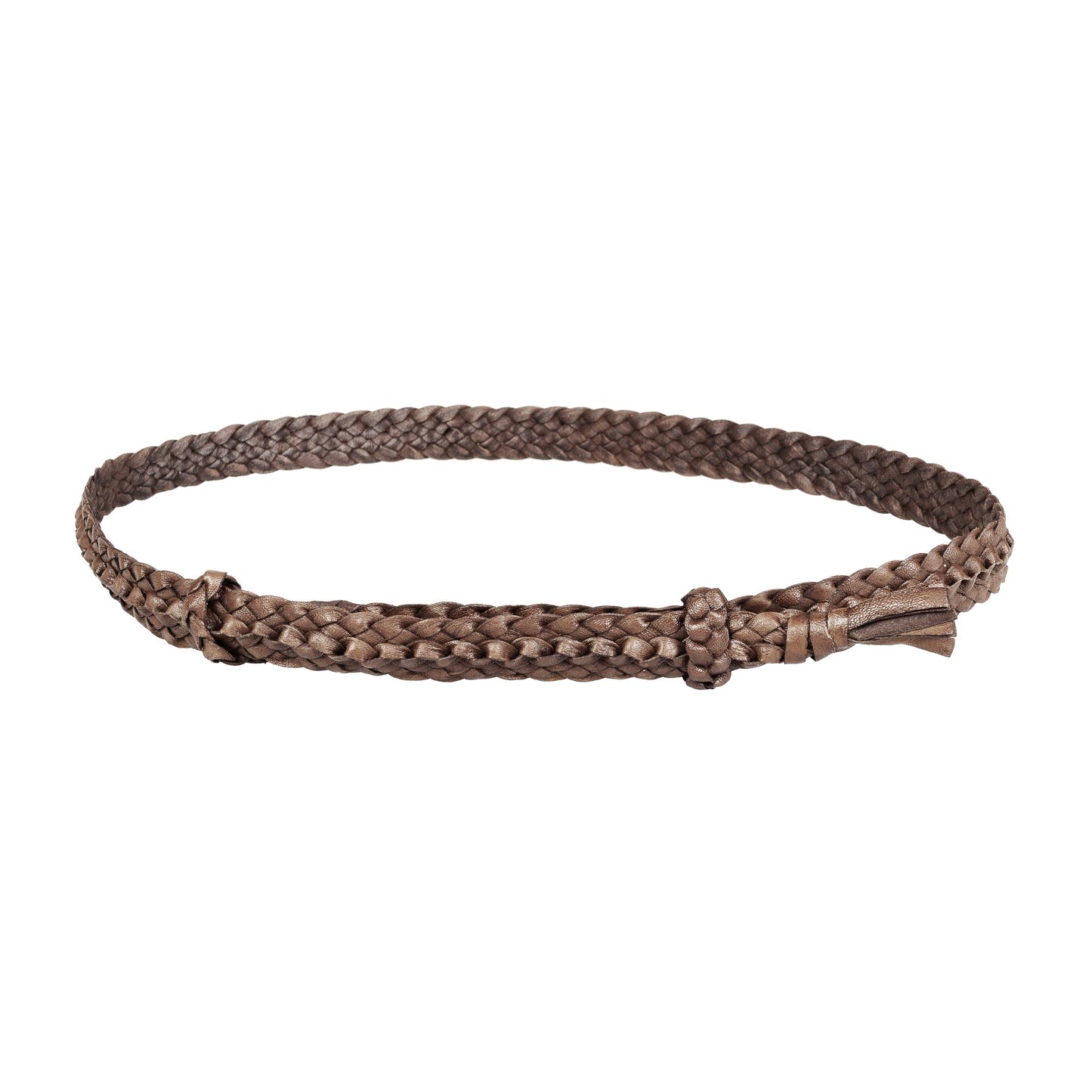 Croc Ridge Style Genuine Australian Kangaroo Leather Hat band. Choc colour on white background.