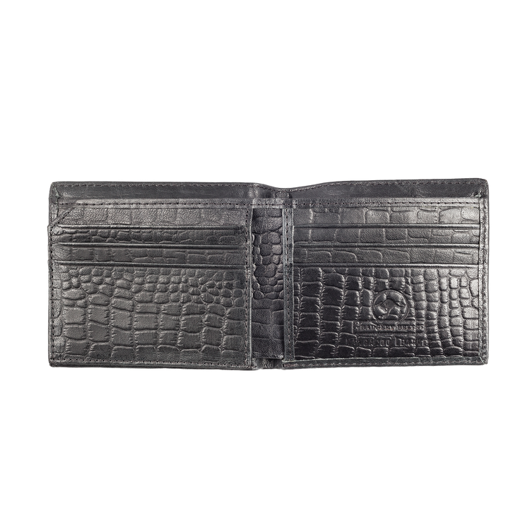 Genuine Kangaroo Leather Wallet Croc Print Single Fold