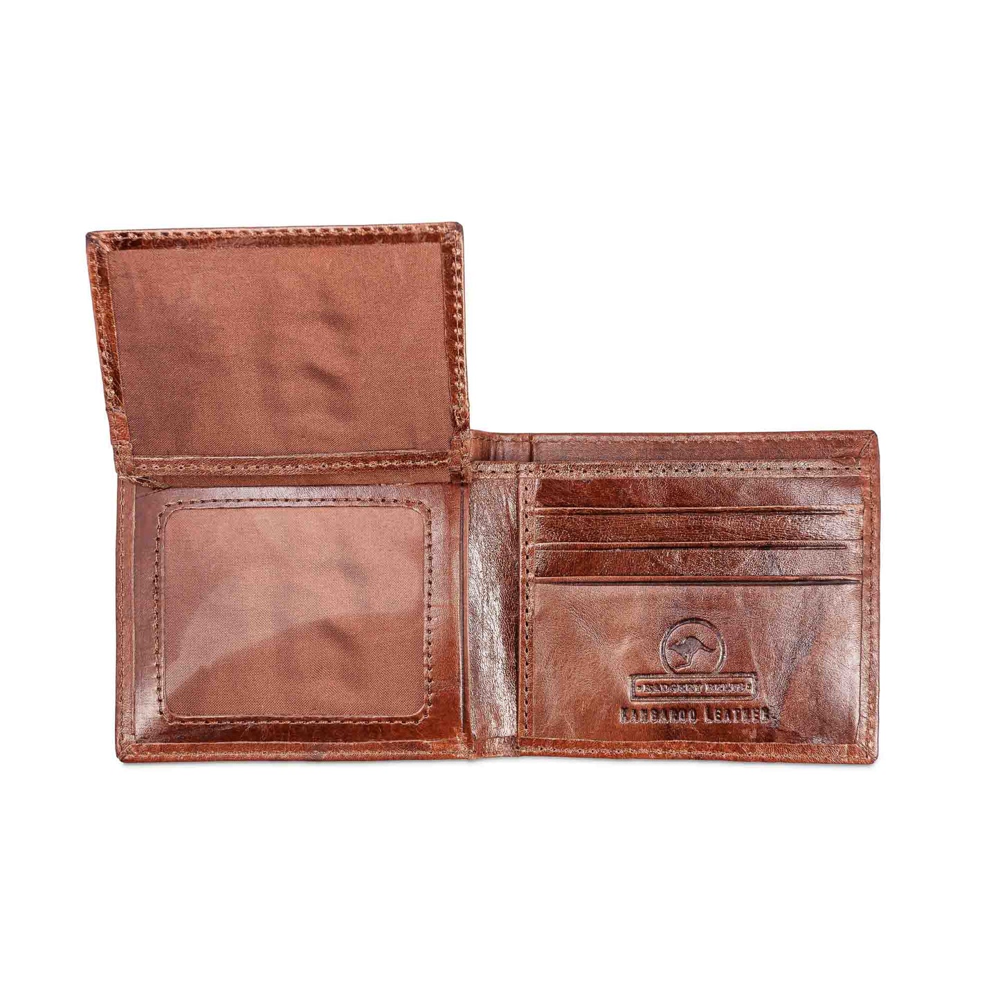Genuine Kangaroo Leather Wallet Natural Single Fold