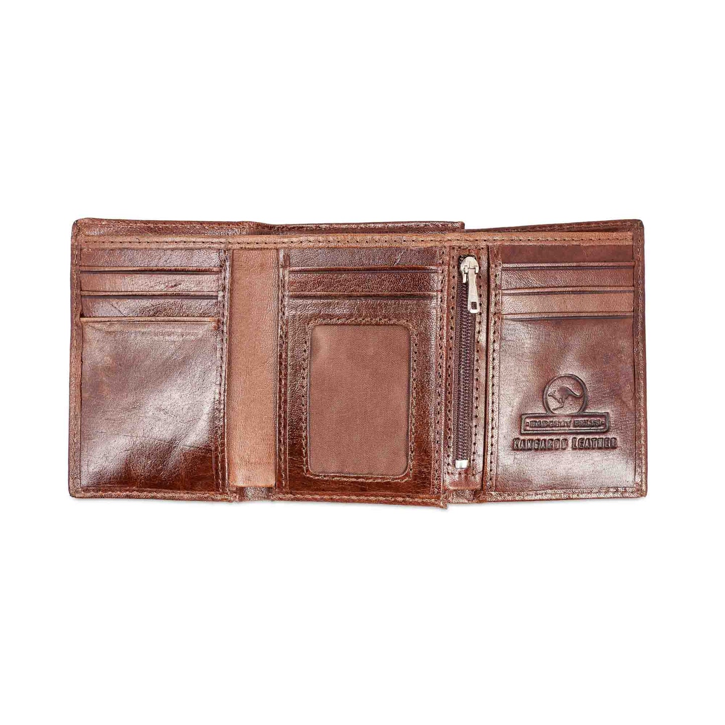 Genuine Kangaroo Leather Wallet Natural Double Fold