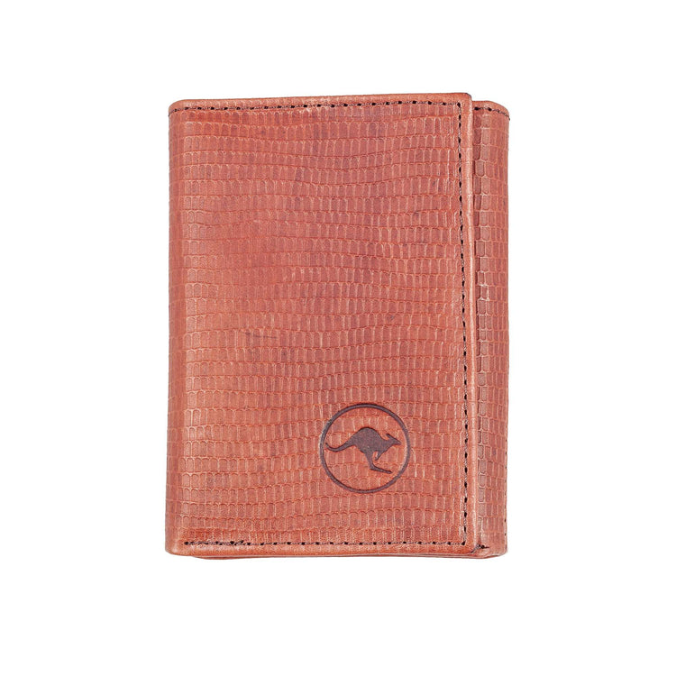 Kangaroo RFID Wallet Lizard Print Leather Emboss