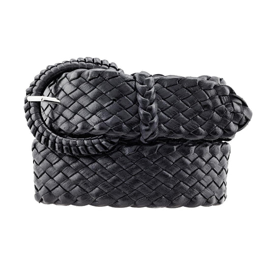 The Alice - Kangaroo Plaited Ladies Leather Buckle Belt - 38mm (1 ½") Wide