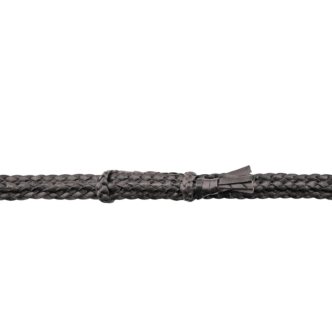 Croc Ridge Style Genuine Australian Kangaroo Leather Hat band. Black colour on white background.