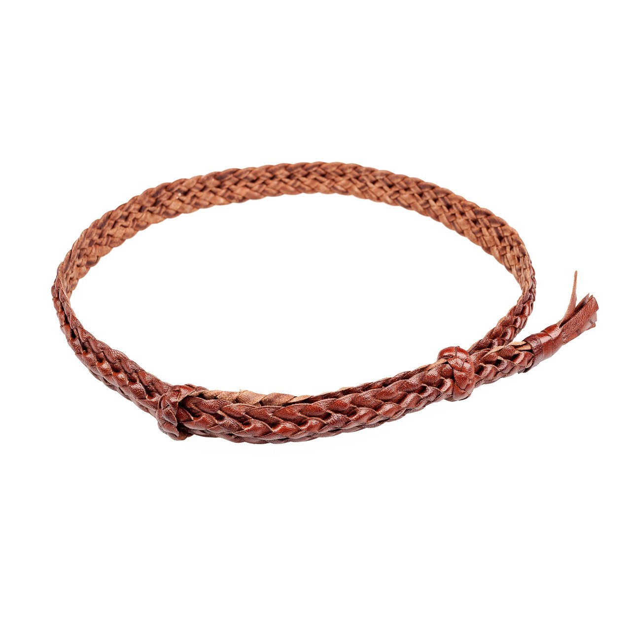 Croc Ridge Style Genuine Australian Kangaroo Leather Hat band. Tan colour on white background.