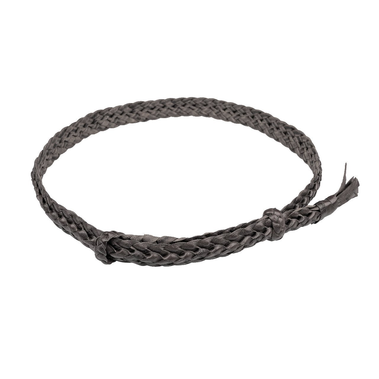 Croc Ridge Style Genuine Australian Kangaroo Leather Hat band. Black colour on white background.