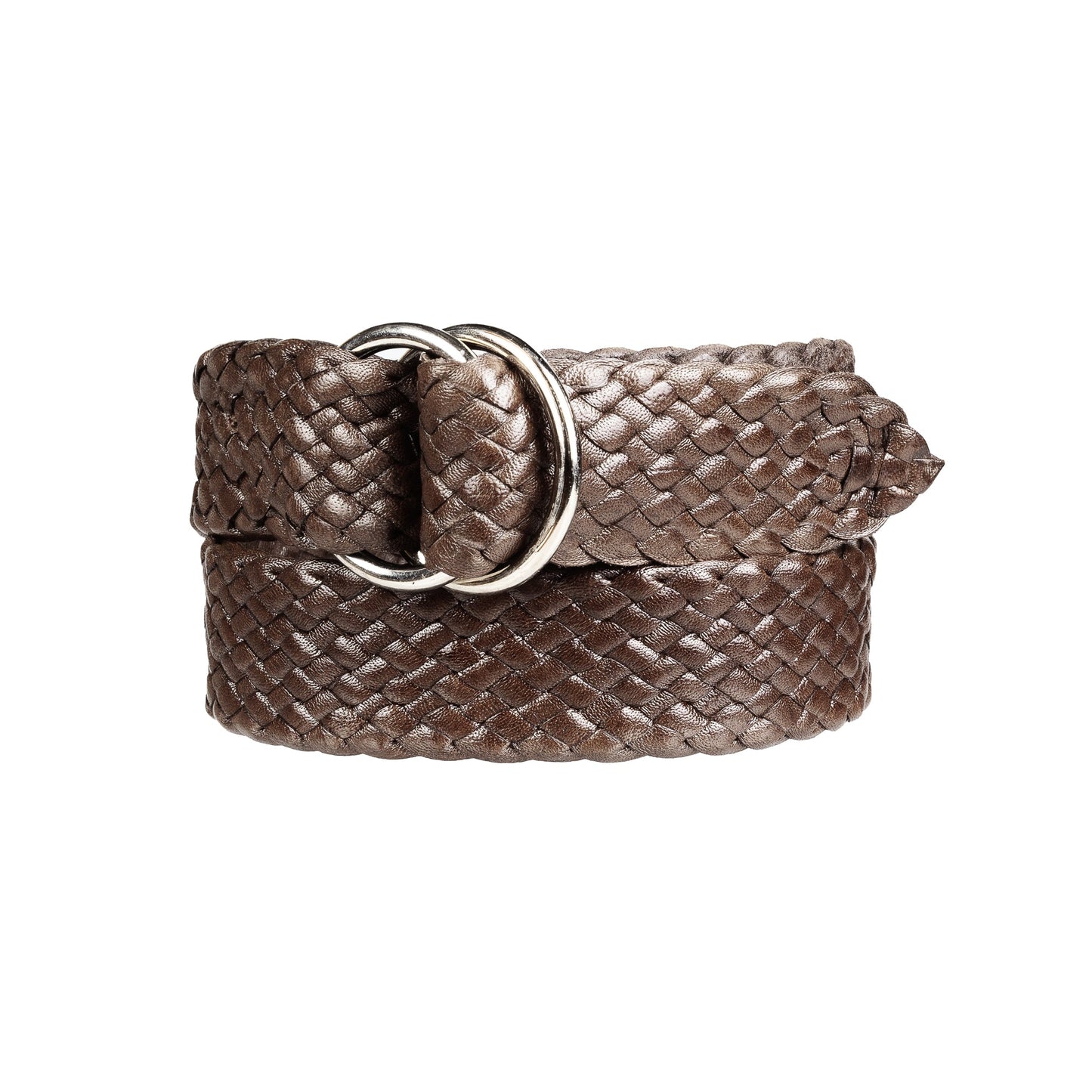 Premium Men's Leather Belt: Handcrafted in Australia from Full Grain Leather with ring buckle on white background.