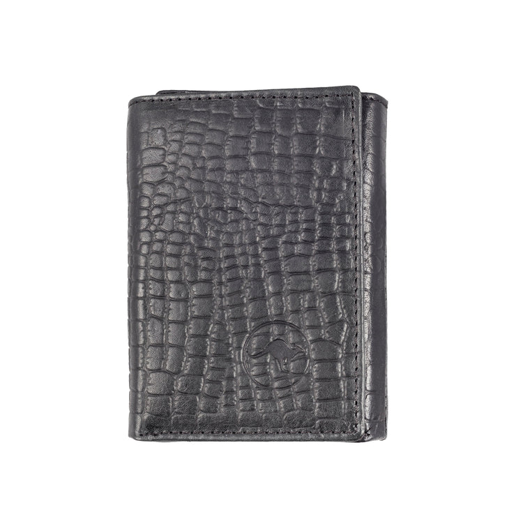 Kangaroo Leather Wallet Crocodile Print Double Fold – Badgery Belts