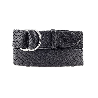 Premium Men's Leather Belt: Handcrafted in Australia from Full Grain Leather with ring buckle on white background.