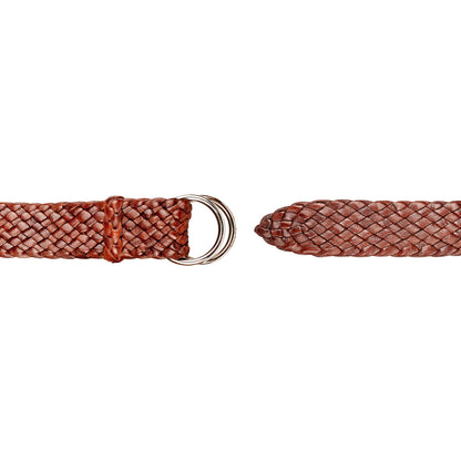 Premium Men's Leather Belt: Handcrafted in Australia from Full Grain Leather with ring buckle on white background.