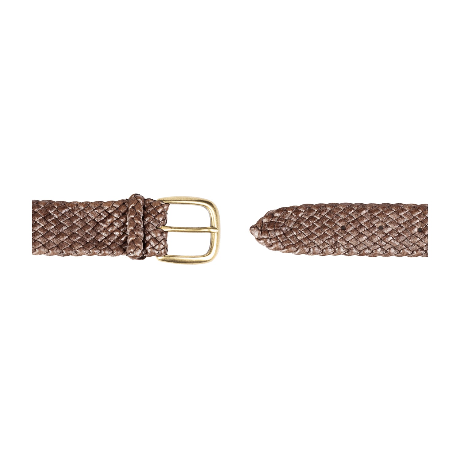 Premium Men's Leather Work Belts: Handcrafted in Australia from Full Grain Leather. solid brass buckle with 10 strands of Australian Kangaroo Leather on white background.