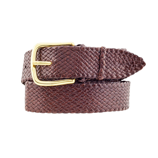 Tan Mens Sandown belt: Premium Kangaroo Leather belt, 14 strands, hand-plaited in Brisbane, Australia. Timeless, refined outback feel. Available in Black or Tan.