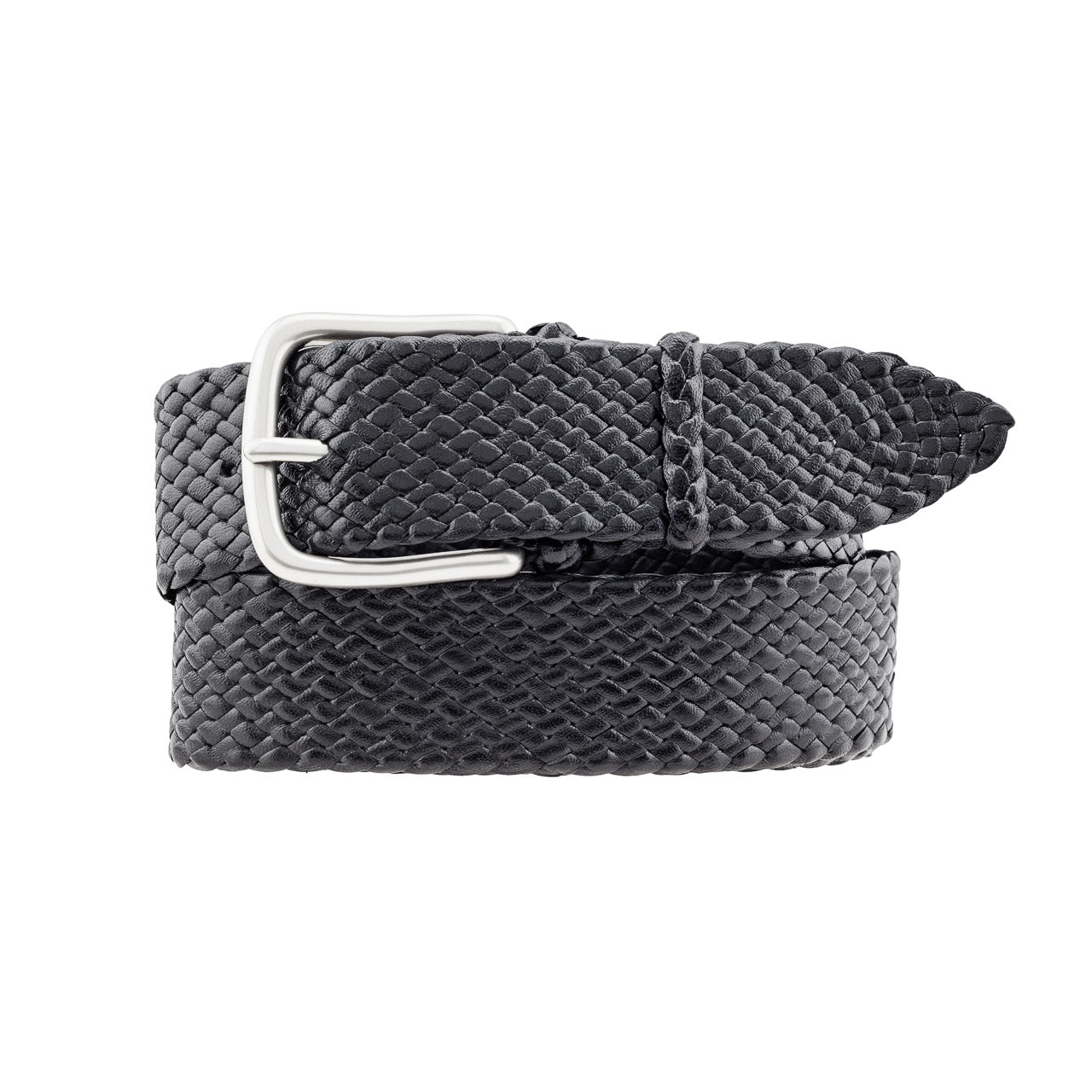 Black Mens Sandown belt: Premium Kangaroo Leather belt, 14 strands, hand-plaited in Brisbane, Australia. Timeless, refined outback feel. Available in Black or Tan.
