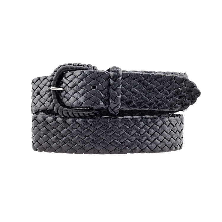 Pioneer - Kangaroo Plaited Ladies Leather Buckle Belt (30mm Wide)