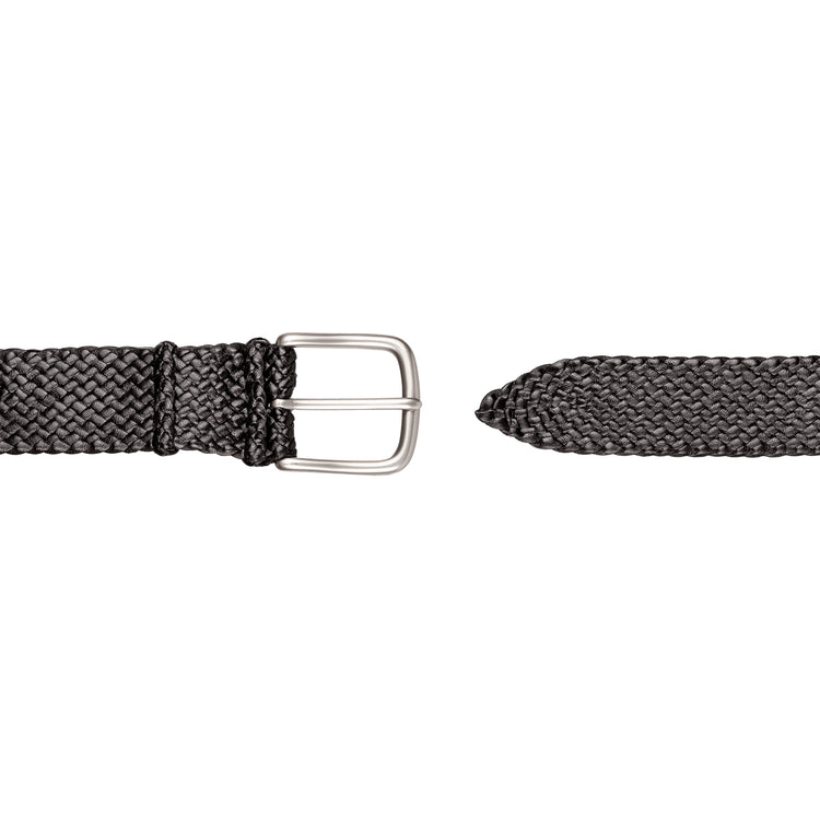 Black Mens Sandown belt: Premium Kangaroo Leather belt, 14 strands, hand-plaited in Brisbane, Australia. Timeless, refined outback feel. Available in Black or Tan.