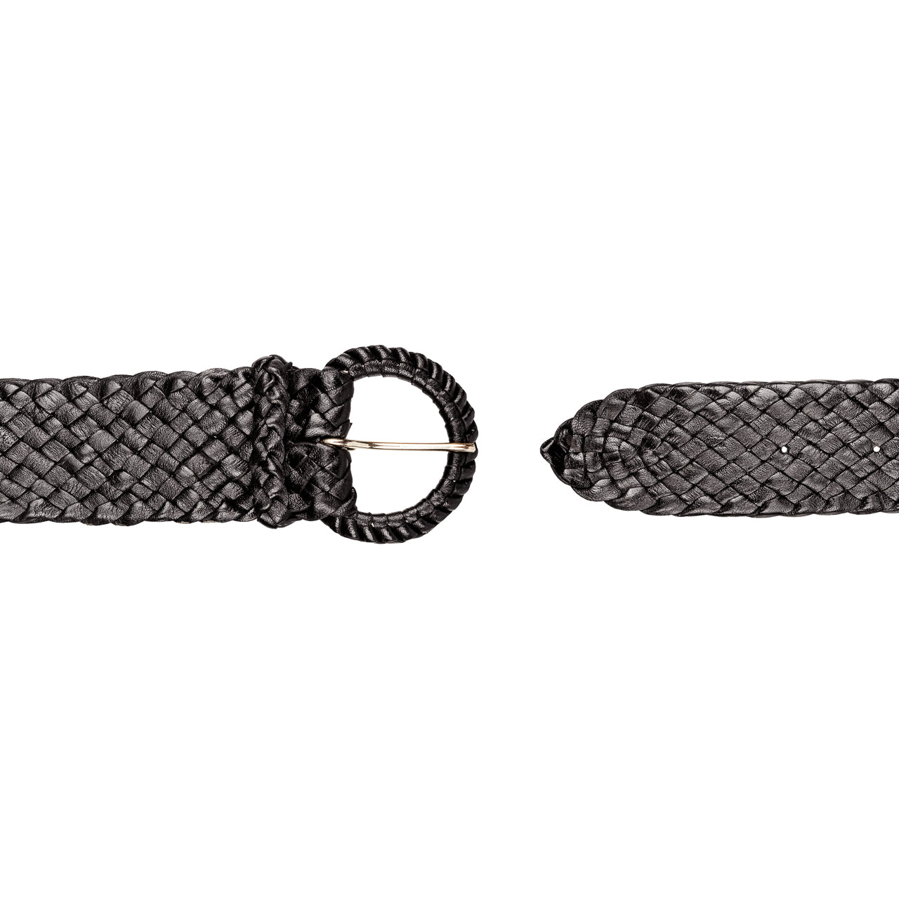 Black Ladies Waratah belt, 43mm wide, statement piece. 12 strands of Kangaroo Leather in Brisbane. Perfect for jeans, durable for any occasion. Available Black, Tan.