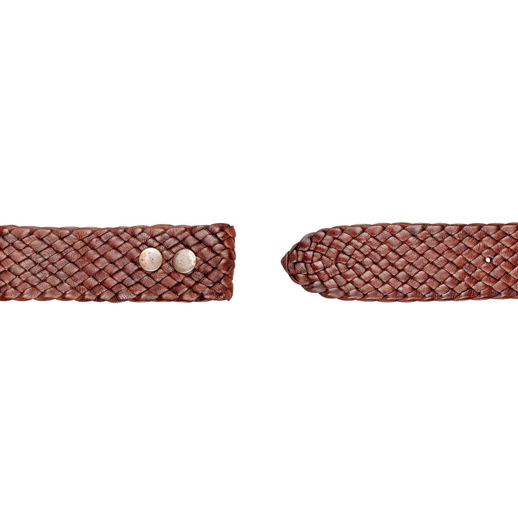 Premium Men's Leather Belt: Handcrafted in Australia from Full Grain Leather. No buckle, room for your own. with Australian Kangaroo Leather on white background.