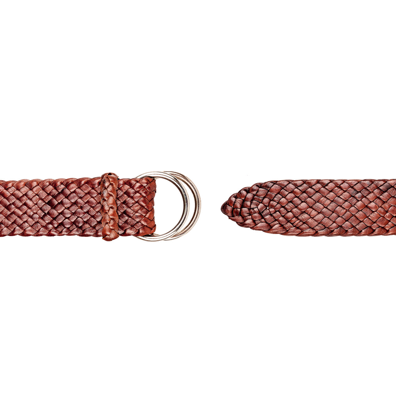 Premium Men's Leather Belt: Handcrafted in Australia from Full Grain Leather with ring buckle on white background.